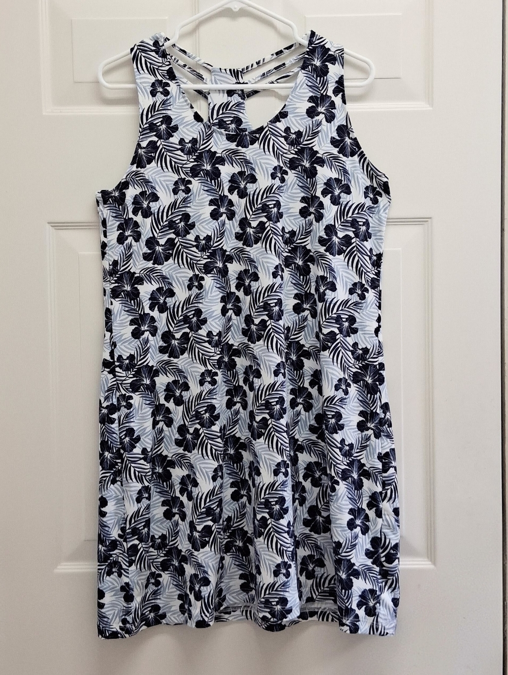 Tommy Bahama Sleepwear Dress Tropical Floral Large Blue Palms Loungewear Stretch
